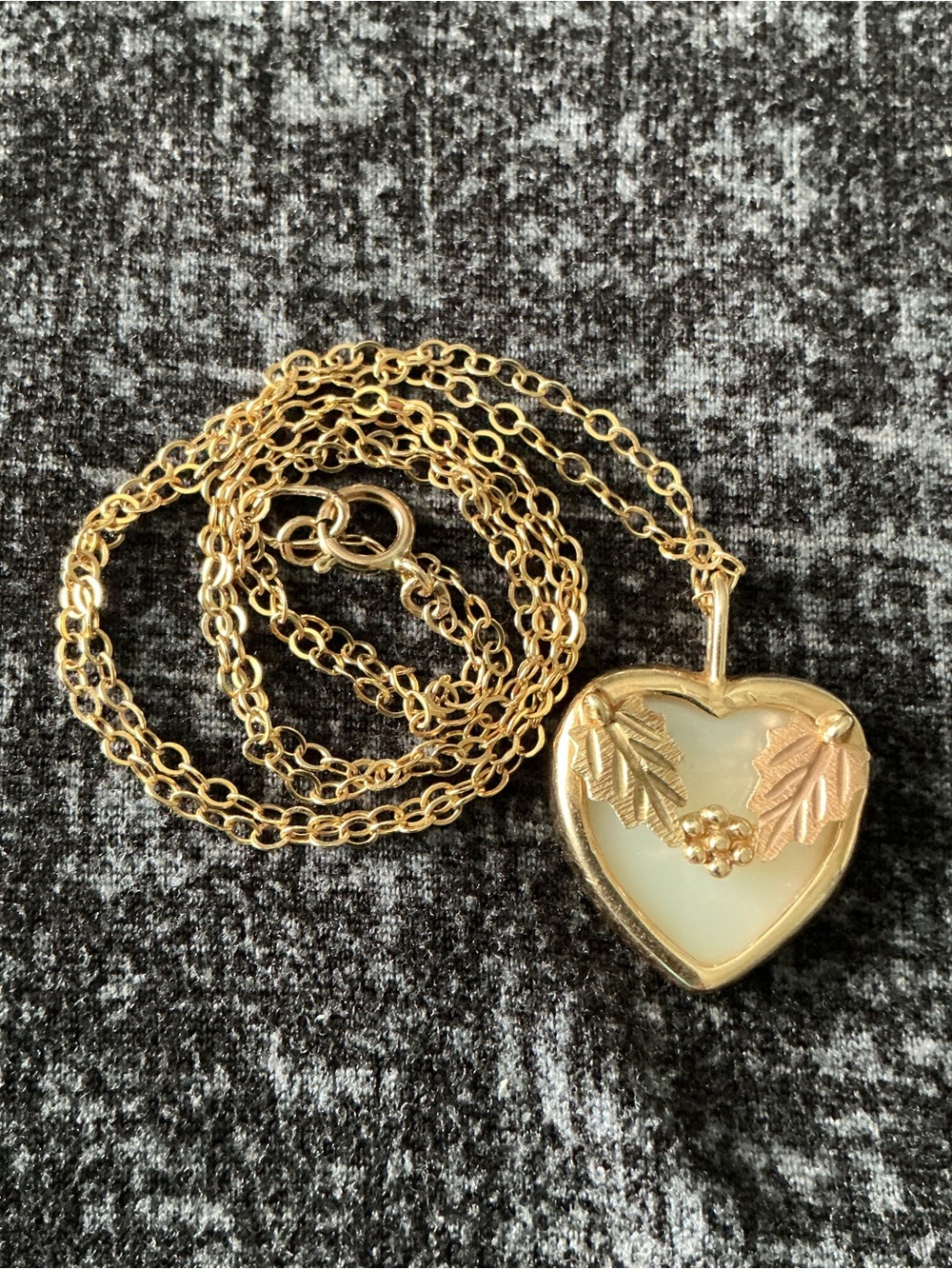 Black Hills Gold 10K MOP Heart Necklace